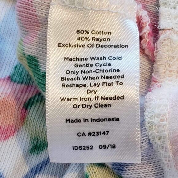 Talbots Top Shirt Women's Large Multicolor Floral 3/4 Sleeve Layered Stretch - Picture 7 of 8